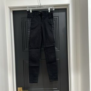 Joes black w leather like detail